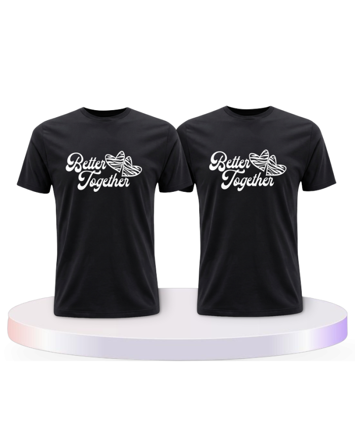Partnerlook T-Shirts mit Better Together mit Herz | Paarpulli