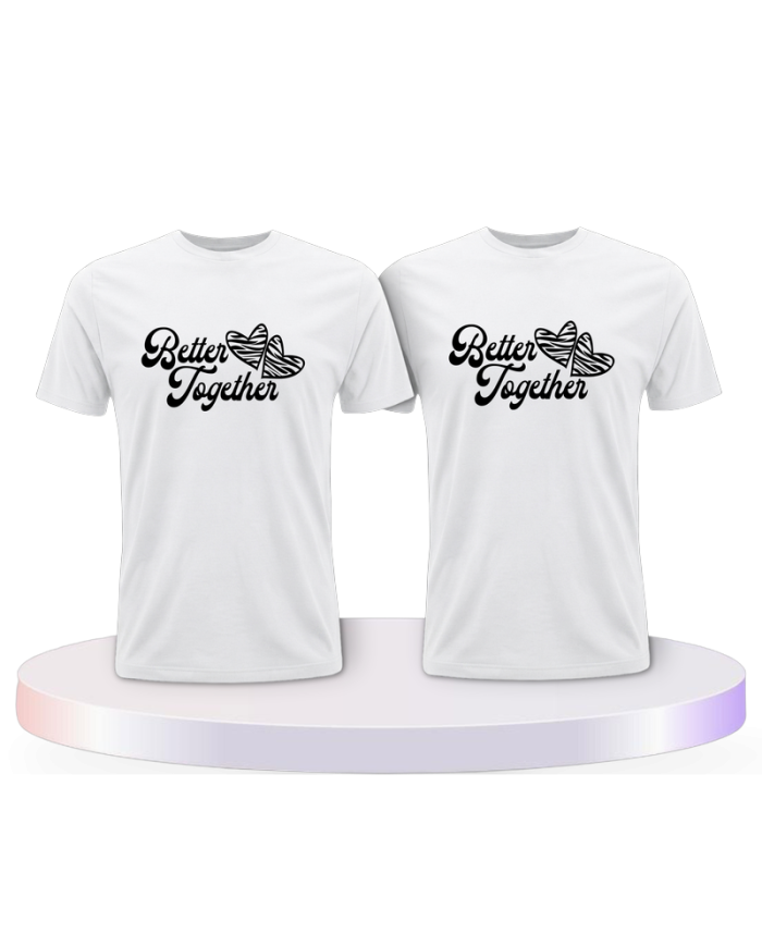 Partnerlook T-Shirts mit Better Together mit Herz | Paarpulli