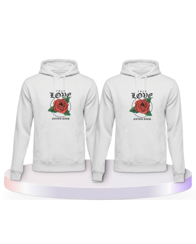 Partnerlook Hoodies mit True Love never dies mit Herz | Paarpulli
