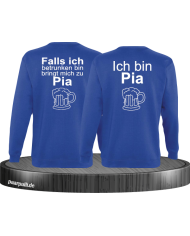 Falls ich betrunken bin Partnerlook Sweatshirts in Blau