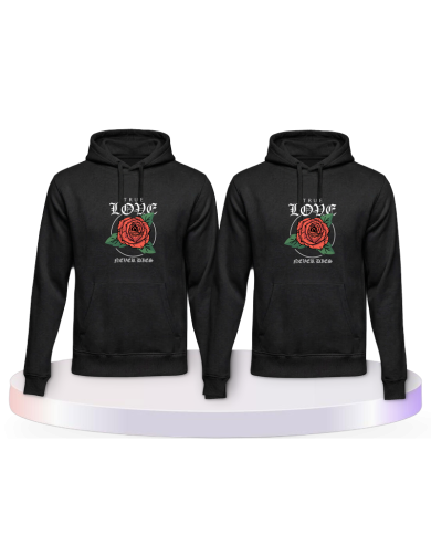 Partnerlook Hoodies mit True Love never dies mit Herz | Paarpulli