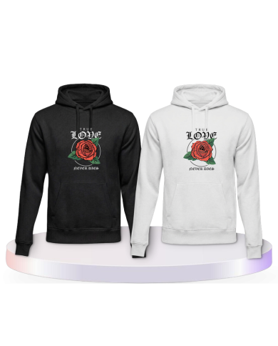 Partnerlook Hoodies mit True Love never dies mit Herz | Paarpulli