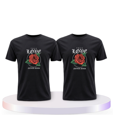 True Love never dies Couple T-Shirts kaufen | Paarpulli