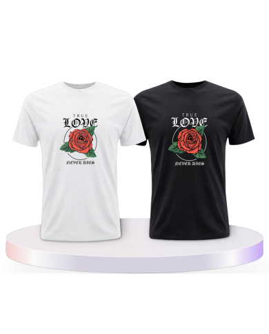 True Love never dies Couple T-Shirts kaufen | Paarpulli