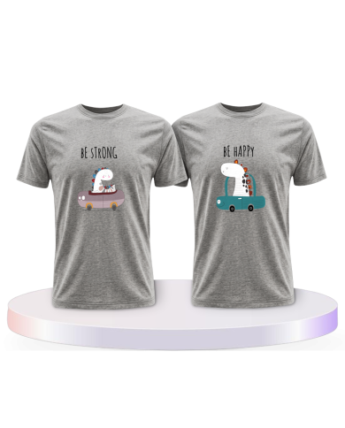 Be Strong Be Happy Couple T-Shirts kaufen | Paarpulli