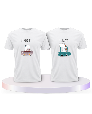Be Strong Be Happy Couple T-Shirts kaufen | Paarpulli