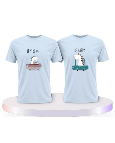 Be Strong Be Happy Couple T-Shirts kaufen | Paarpulli