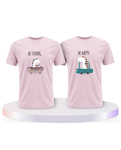 Be Strong Be Happy Couple T-Shirts kaufen | Paarpulli