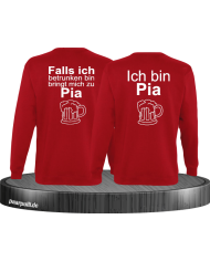 Falls ich betrunken bin Partnerlook Sweatshirts in rot