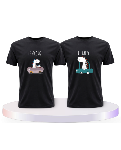 Be Strong Be Happy Couple T-Shirts kaufen | Paarpulli