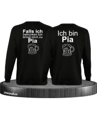 Falls ich betrunken bin Partnerlook Sweatshirts in schwarz