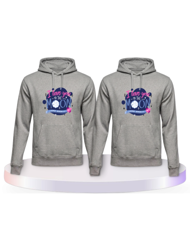 Love to the moon and back Couple Hoodies kaufen | Paarpulli