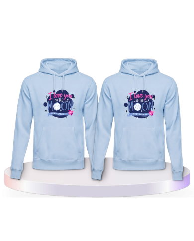 Love to the moon and back Couple Hoodies kaufen | Paarpulli