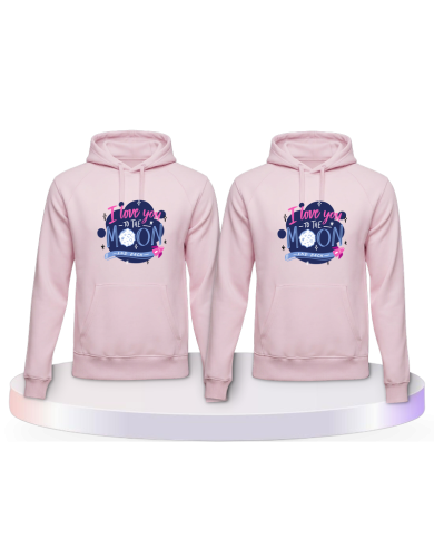 Love to the moon and back Couple Hoodies kaufen | Paarpulli