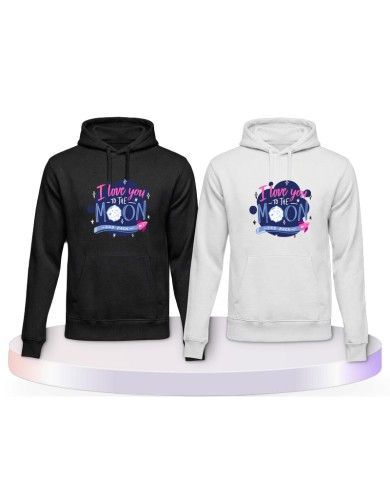 Love to the moon and back Couple Hoodies kaufen | Paarpulli