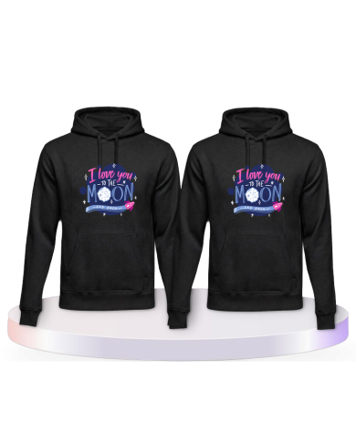 Love to the moon and back Couple Hoodies kaufen | Paarpulli