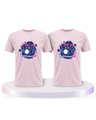 Love to the moon and back Pärchen T-Shirts mit Herz | Paarpulli