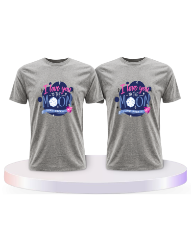 Love to the moon and back Pärchen T-Shirts mit Herz | Paarpulli
