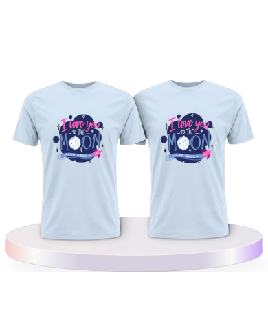 Love to the moon and back Pärchen T-Shirts mit Herz | Paarpulli