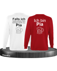 Falls ich betrunken bin Partnerlook Sweatshirts in weiß rot