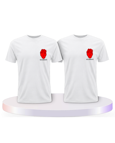 Partnerlook T-Shirts mit Herz Datum | Paarpulli