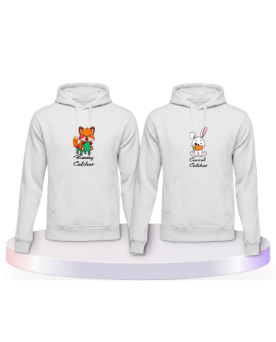 Partnerlook Hoodies mit Bunny and Carrot Catcher | Paarpulli