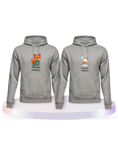 Partnerlook Hoodies mit Bunny and Carrot Catcher | Paarpulli