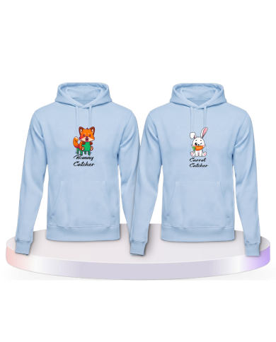 Partnerlook Hoodies mit Bunny and Carrot Catcher | Paarpulli