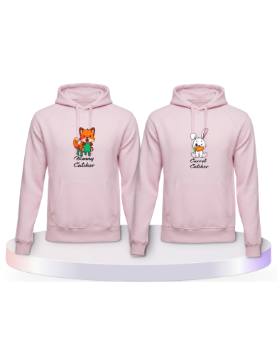 Partnerlook Hoodies mit Bunny and Carrot Catcher | Paarpulli