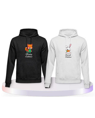 Partnerlook Hoodies mit Bunny and Carrot Catcher | Paarpulli