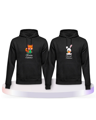 Partnerlook Hoodies mit Bunny and Carrot Catcher | Paarpulli