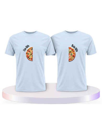 Gemeinsamer Look: Pizza Hälften T-Shirts | Paarpulli