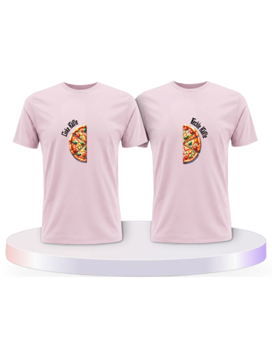 Gemeinsamer Look: Pizza Hälften T-Shirts | Paarpulli