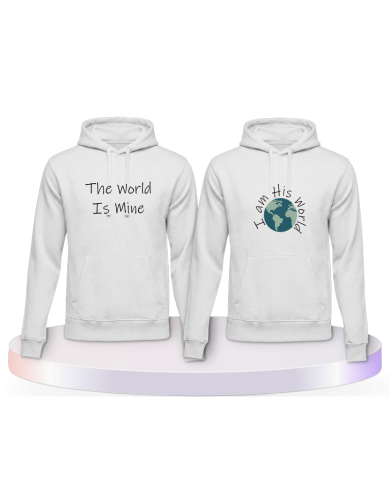 Partnerlook Hoodies mit The World Is Mine | Paarpulli