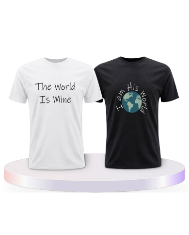 Partnerlook T-Shirts mit The World Is Mine | Paarpulli
