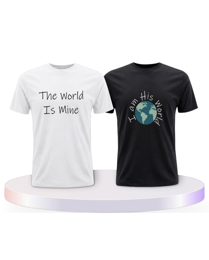 Partnerlook T-Shirts mit The World Is Mine | Paarpulli