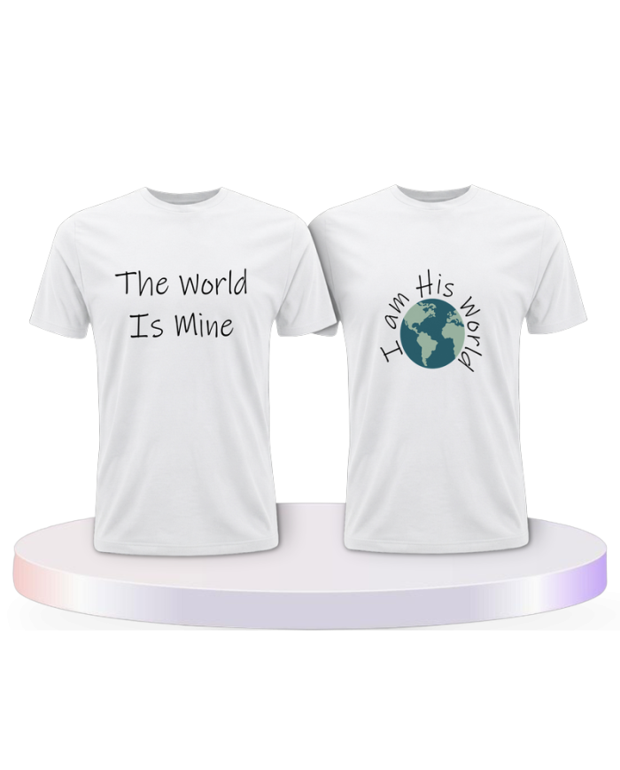 Partnerlook T-Shirts mit The World Is Mine | Paarpulli