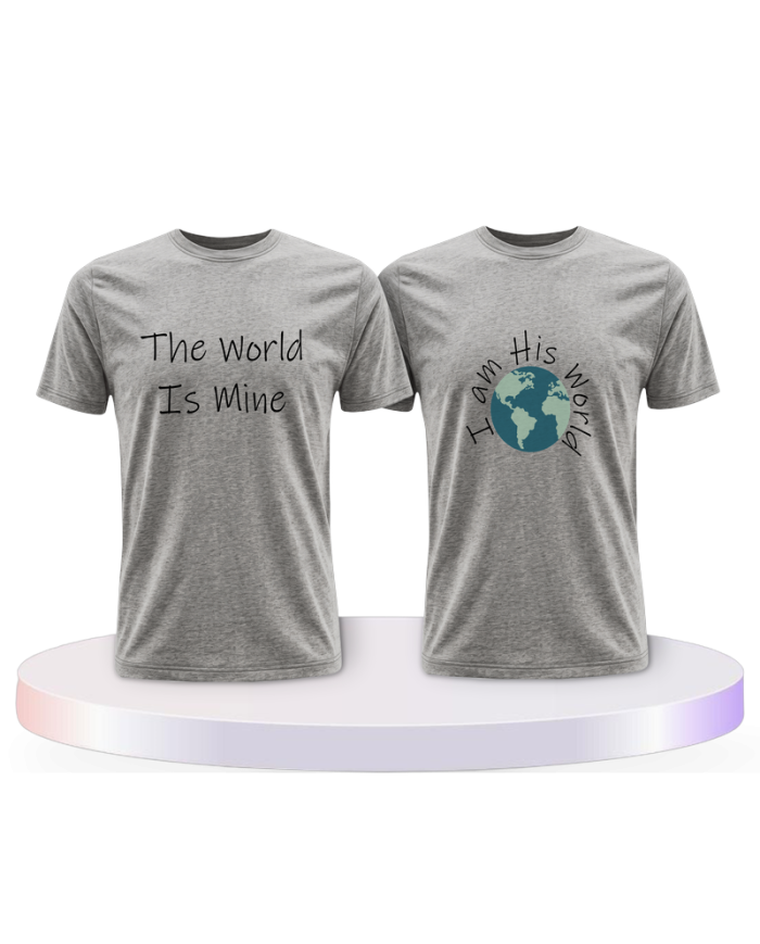Partnerlook T-Shirts mit The World Is Mine | Paarpulli