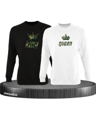 King und Queen mit Camouflage Design Partner Sweatshirts