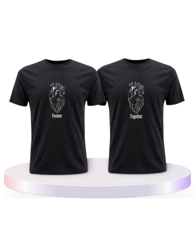 Partnerlook T-Shirts mit Forever Together Herz | Paarpulli