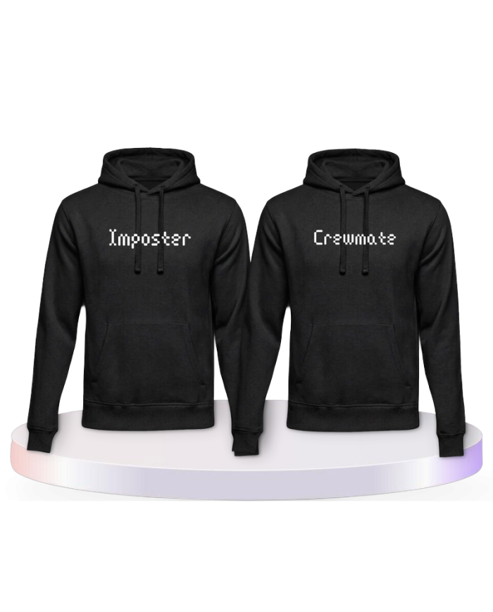 Gemeinsamer Look: Imposter und Crewmate Unter uns Hoodies | Paarpulli