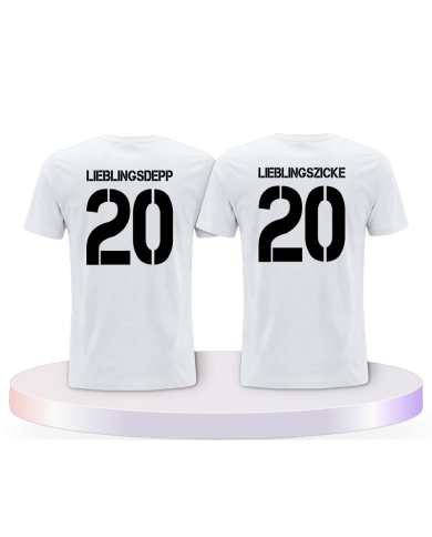 Lieblingsdepp und Lieblingszicke mit Wunschzahlen Shirts | Paarpulli