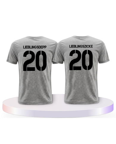 Lieblingsdepp und Lieblingszicke mit Wunschzahlen Shirts | Paarpulli