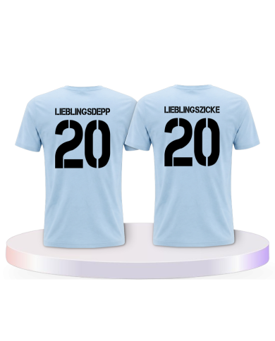 Lieblingsdepp und Lieblingszicke mit Wunschzahlen Shirts | Paarpulli