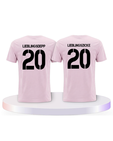 Lieblingsdepp und Lieblingszicke mit Wunschzahlen Shirts | Paarpulli