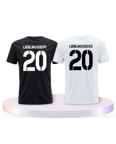 Lieblingsdepp und Lieblingszicke mit Wunschzahlen Shirts | Paarpulli