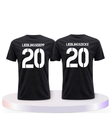Lieblingsdepp und Lieblingszicke mit Wunschzahlen Shirts | Paarpulli