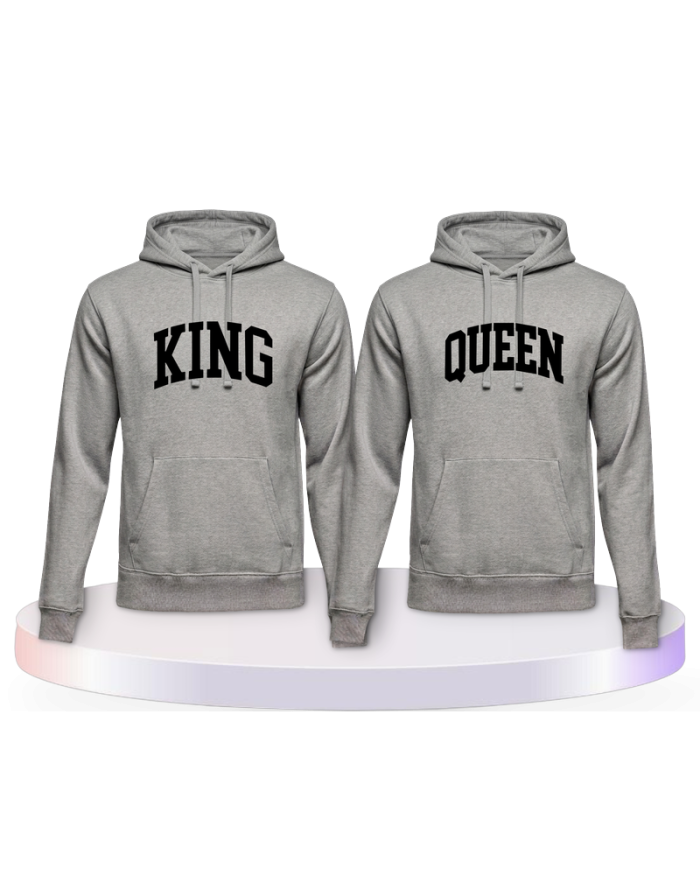 Gemeinsamer Look: King und Queen mit kurviger Form Hoodies | Paarpulli