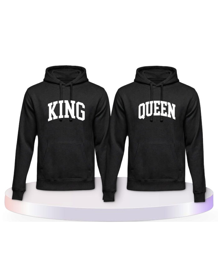 Gemeinsamer Look: King und Queen mit kurviger Form Hoodies | Paarpulli