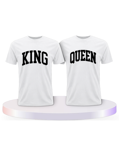 King und Queen mit kurviger Form Couple T-Shirts kaufen | Paarpulli
